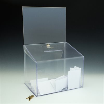 Jumbo Ballot Box with Header Card Holder & Lock 18" H