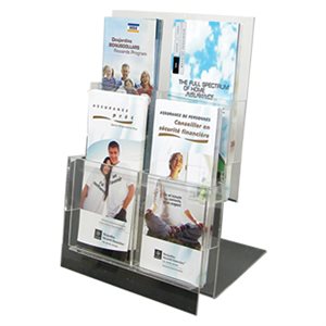 Brochures Display 4 Sections 9 x 2.75 x 12" H