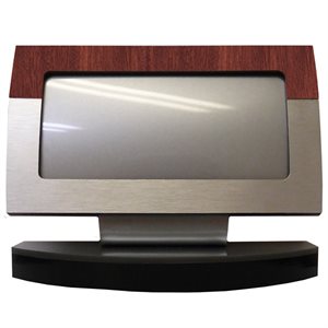 Desk name plate PN1 Aluminium and Acajou laminates 6 x 4.75"